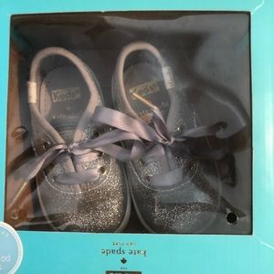 Silver glitter Keds by Kate Spade